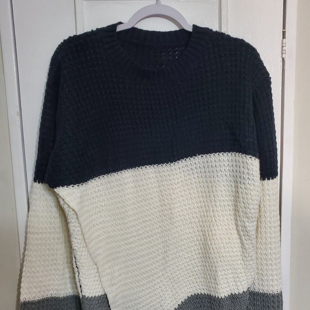 Color Block Pullover Sweater Casual Long Sleeve Crew Neck Size 1X-2X. SKU# A-134 - Picture 8 of 16